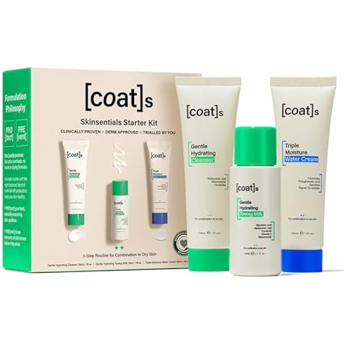 Coats SKINSENTIALS STARTER BUNDLE  TRAVEL CLEANSER, TONER & MOISTURIZER (1 OZ EACH)  3-STEP REGIMEN PREVENTS BREAKOUTS & PROTECTS BARRIER WITH CERAMIDES, FOR WOMEN & MEN - Image 1